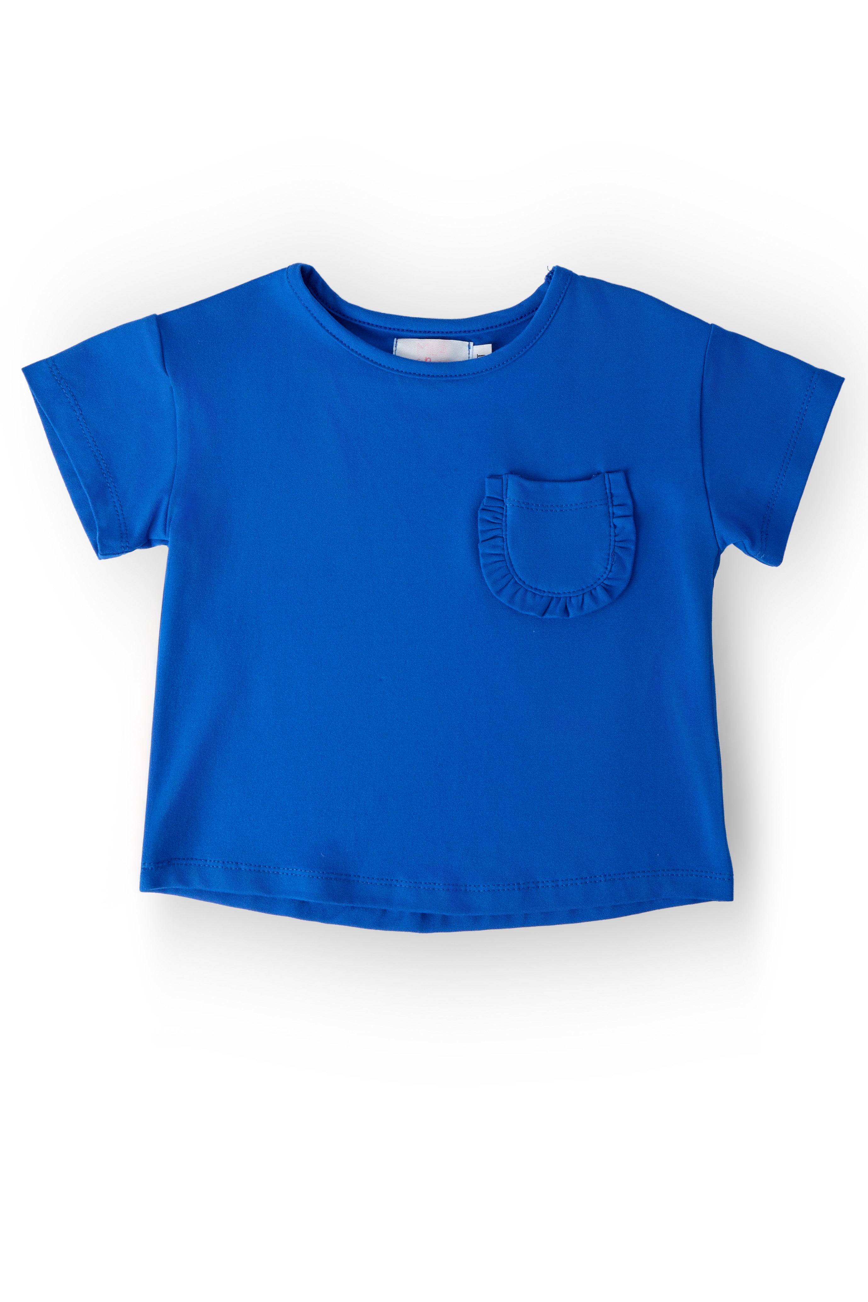 Royal Blue Ruffle Pocket Tee-Mila & Rose ®