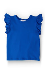 Royal Blue S/S Ruffle Tee-Mila & Rose ®