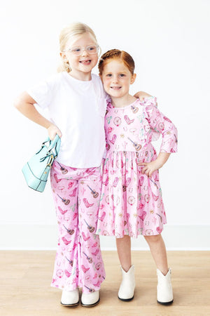 Boot Scootin' 3/4 Sleeve Ruffle Twirl Dress-Mila & Rose ®