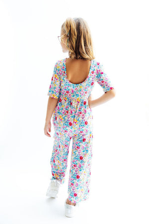(S) Fluttering Flowers Wide Leg Jumpsuit-Mila & Rose ®