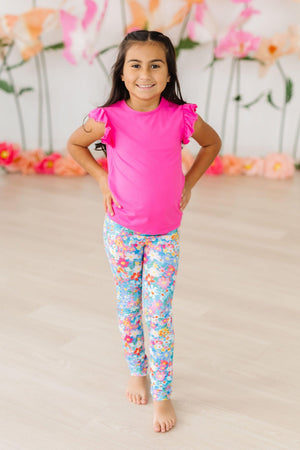 (S) Preppy Floral Leggings-Mila & Rose ®