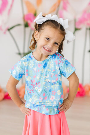 (S) Springtime Splendor Ruffle Pocket Tee-Mila & Rose ®