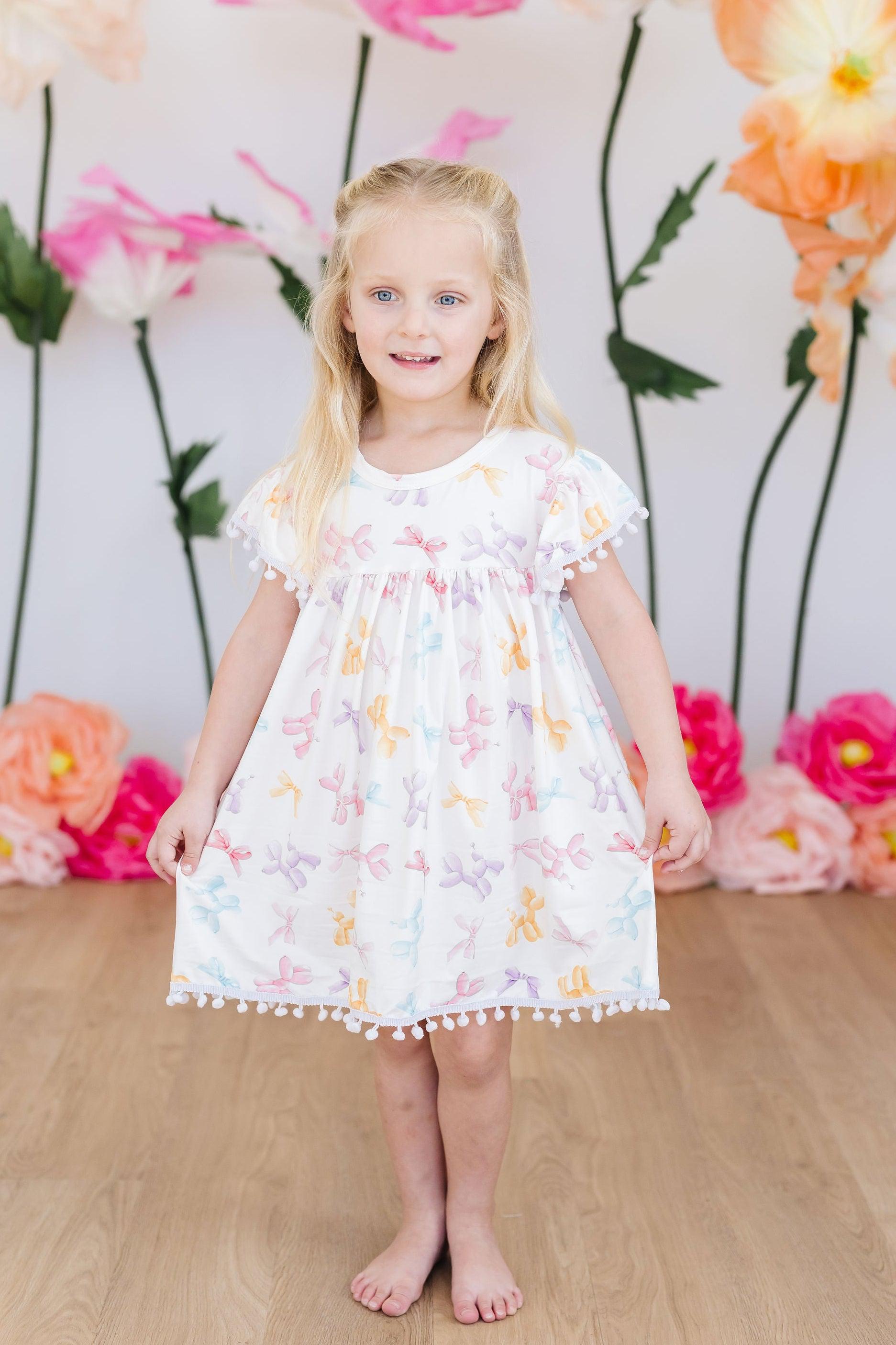 SALE Balloon Animals Pom Pom Dress-Mila & Rose ®
