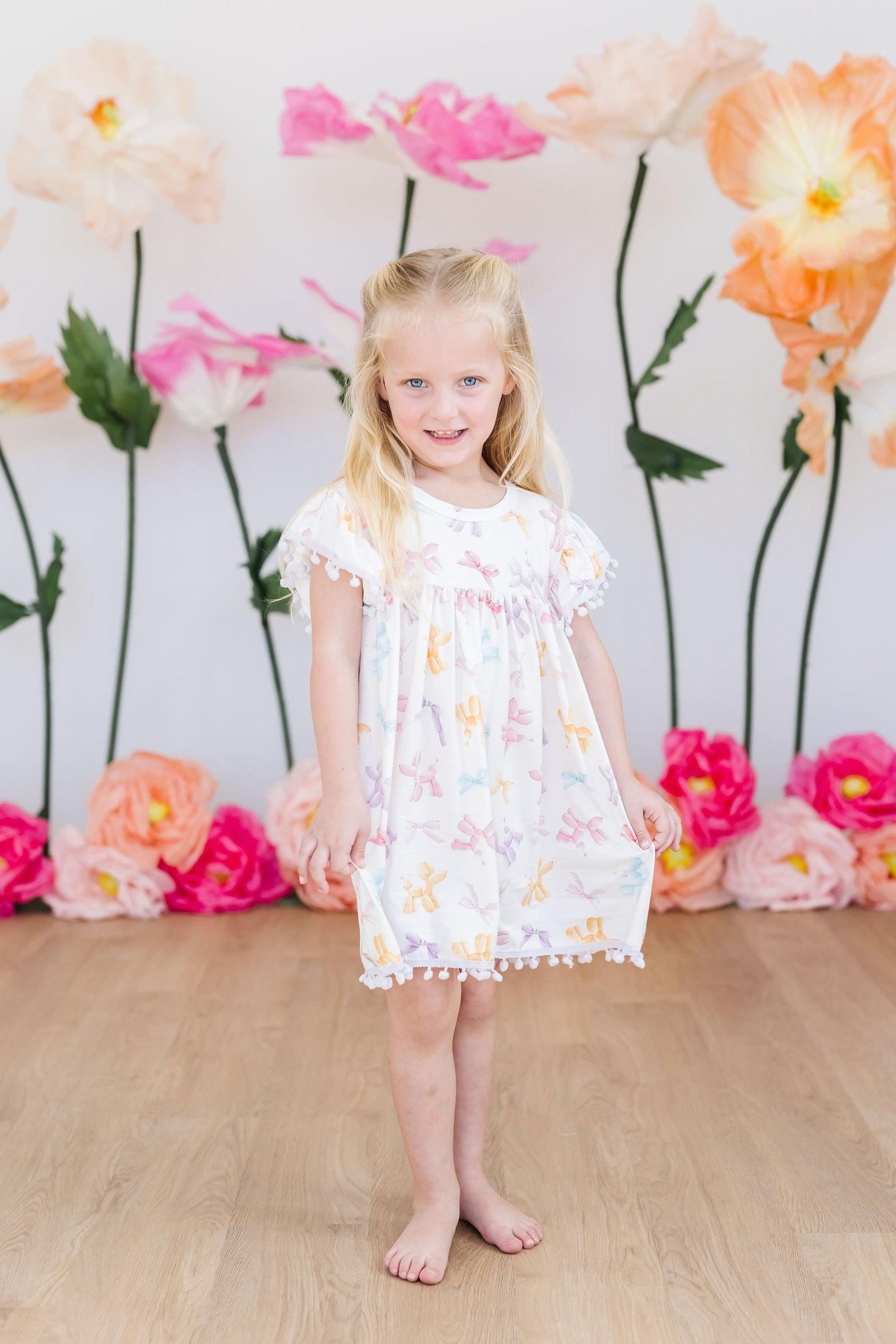 SALE Balloon Animals Pom Pom Dress-Mila & Rose ®