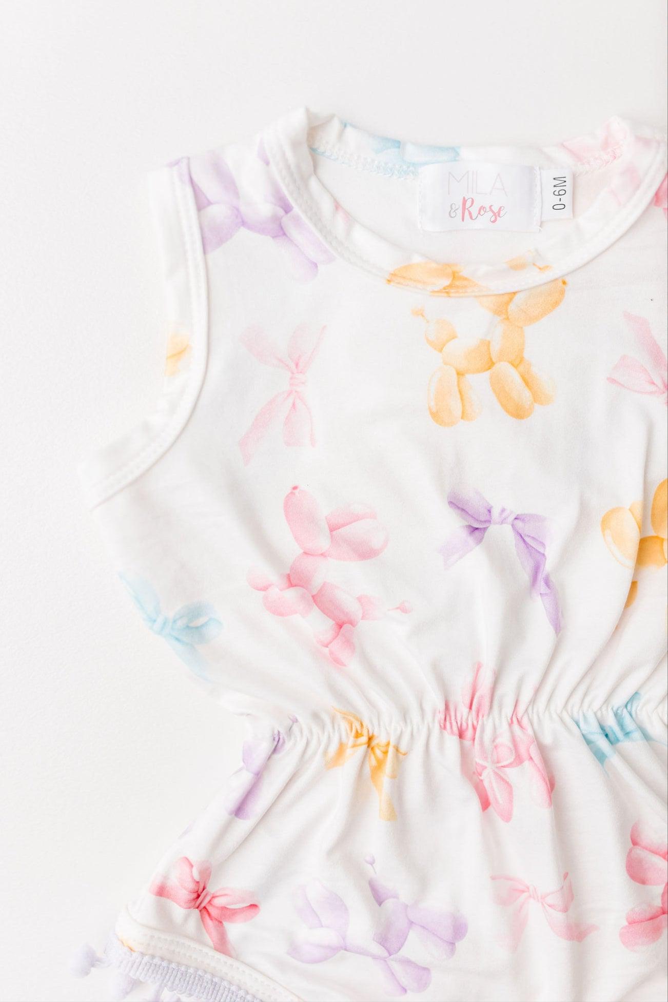 SALE Balloon Animals Pom Pom Romper-Mila & Rose ®