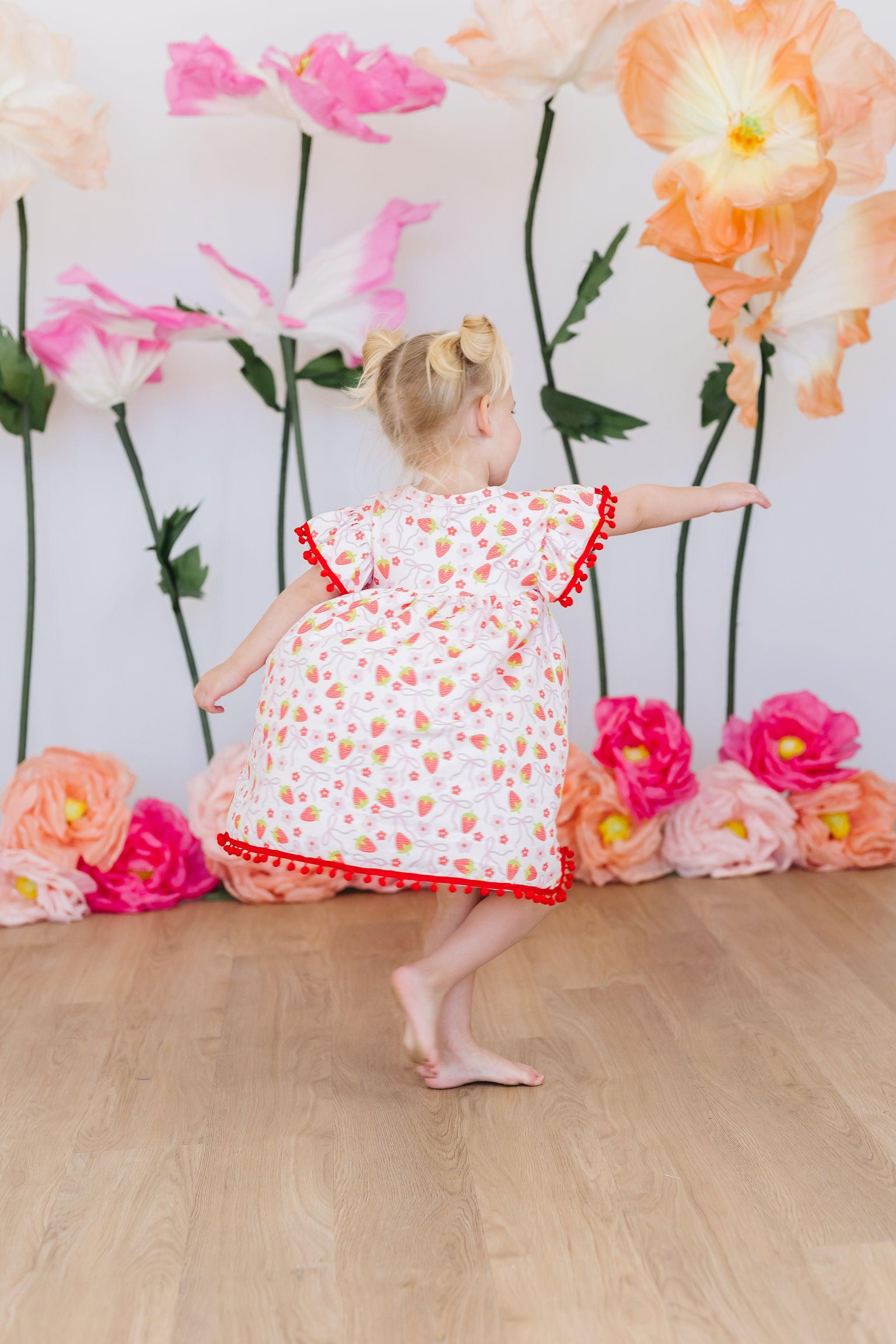 SALE Berry Charming Pom Pom Dress-Mila & Rose ®