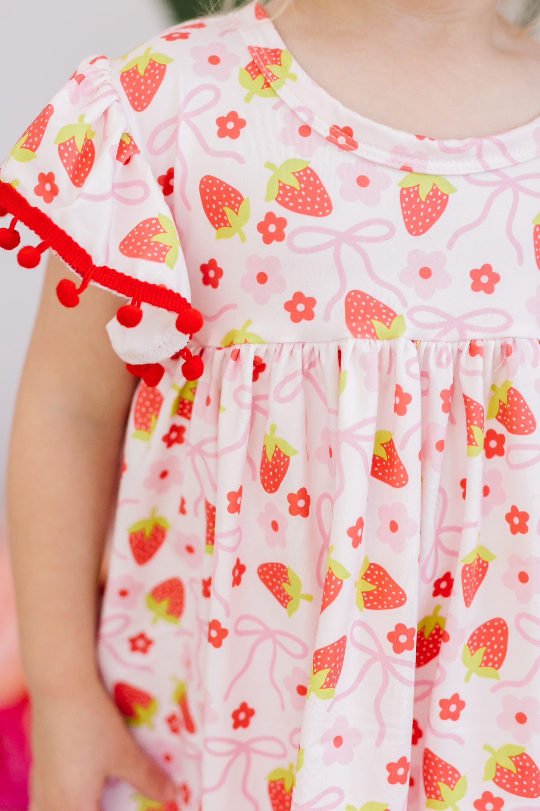 SALE Berry Charming Pom Pom Dress-Mila & Rose ®