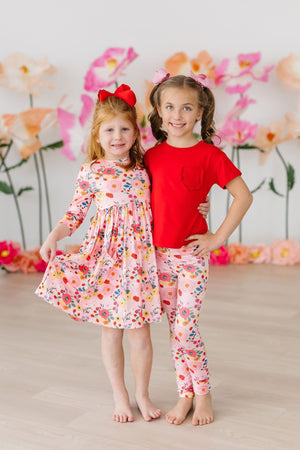 SALE Bouquet Beauty 3/4 Sleeve Pocket Twirl Dress-Mila & Rose ®