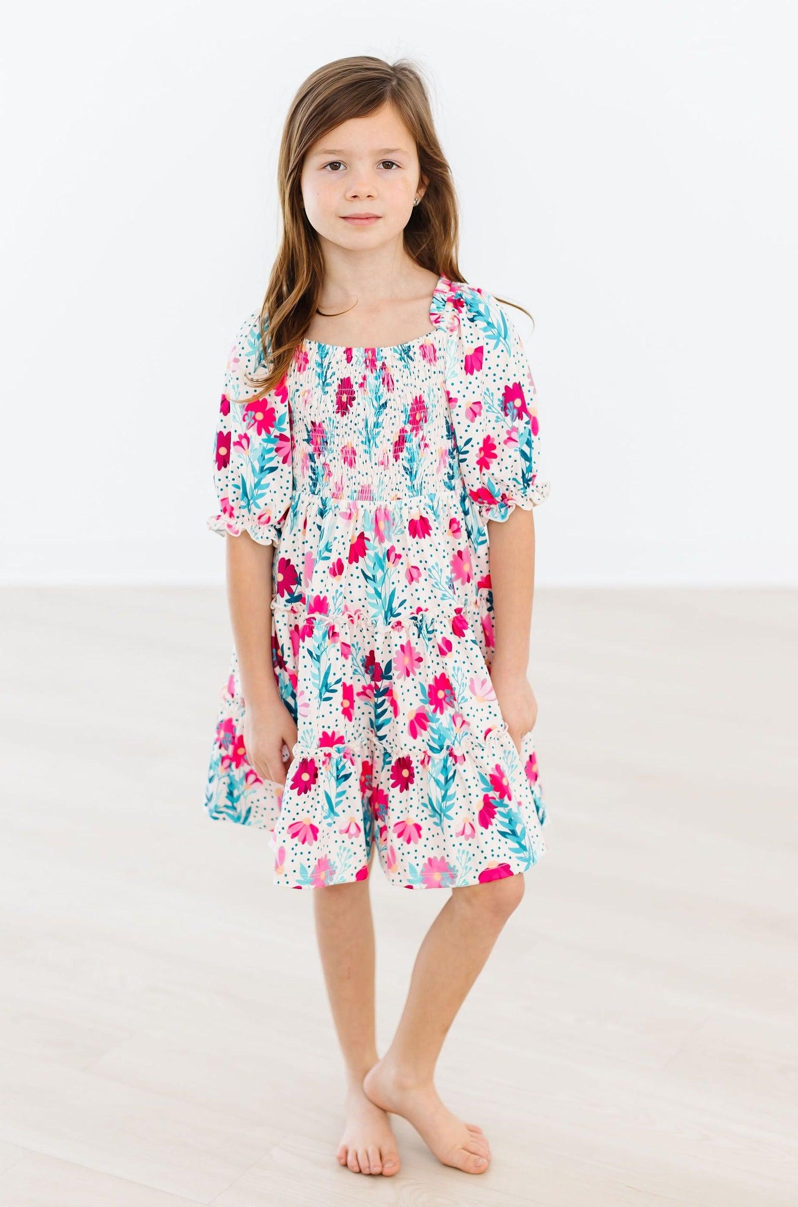 SALE Dots & Daisies Smocked Ruffle Dress-Mila & Rose ®