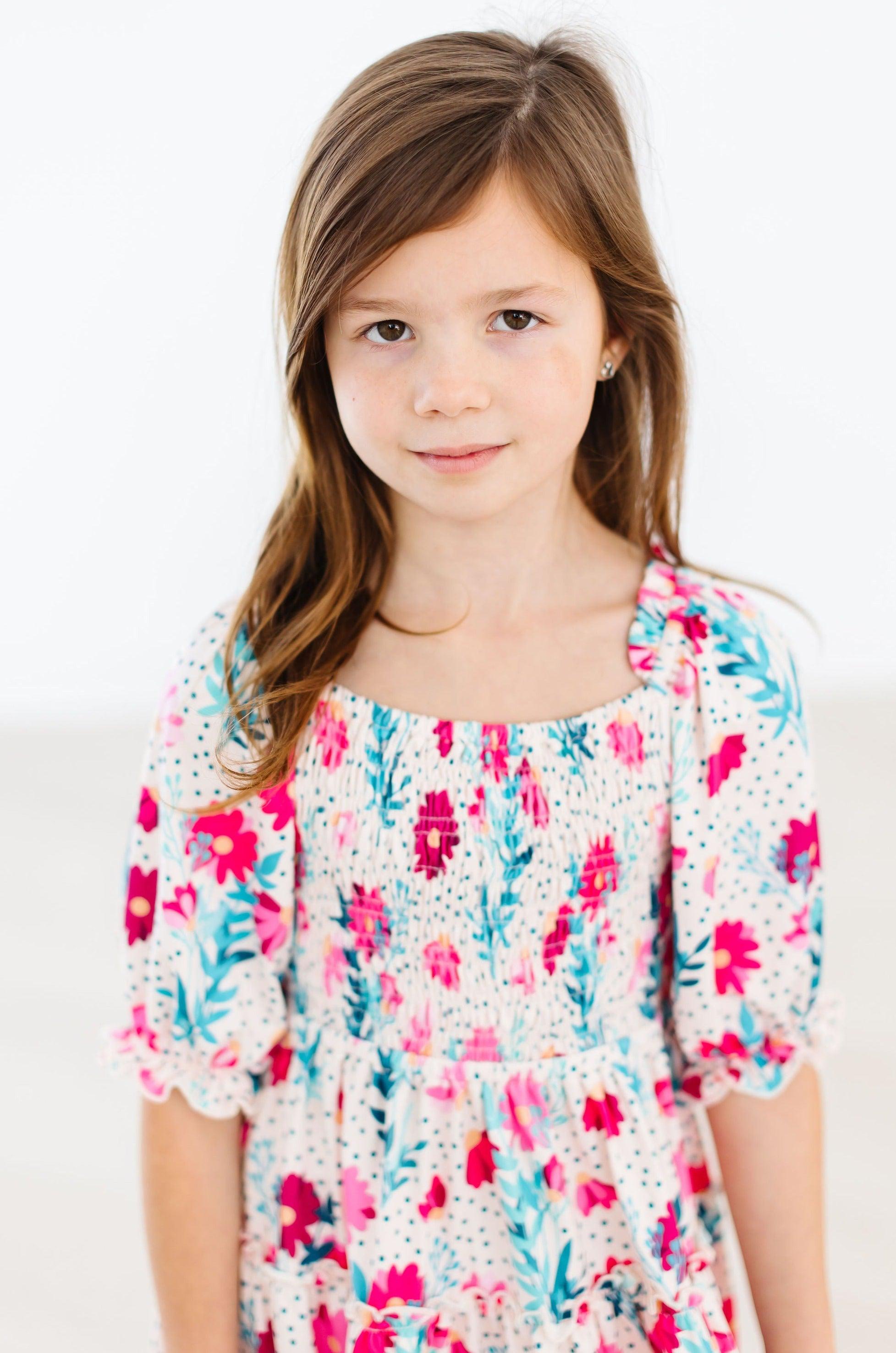 SALE Dots & Daisies Smocked Ruffle Dress-Mila & Rose ®