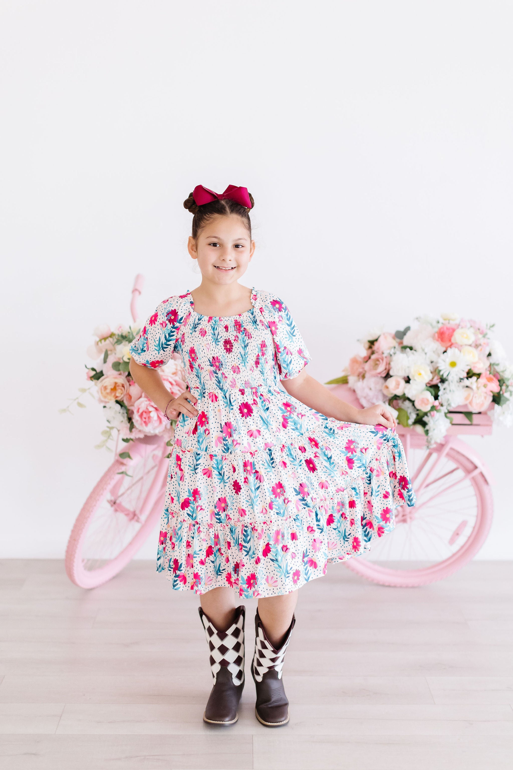 SALE Dots & Daisies Smocked Ruffle Dress-Mila & Rose ®