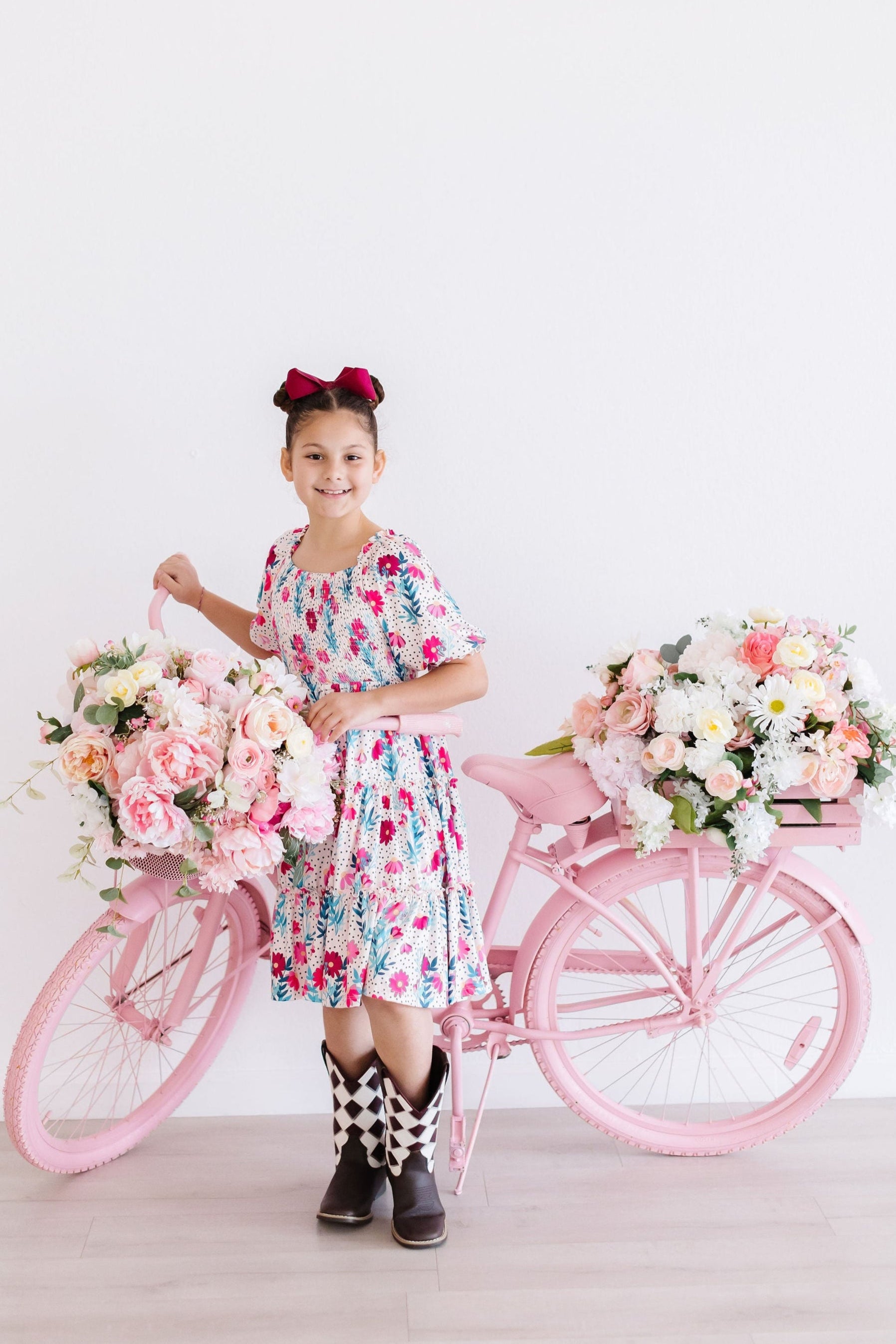 SALE Dots & Daisies Smocked Ruffle Dress-Mila & Rose ®