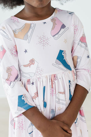 SALE Figure Skate 3/4 Sleeve Twirl Dress-Mila & Rose ®