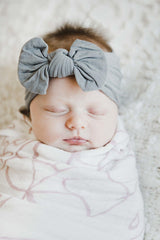 SALE Gray Nylon Bow Headwrap-Mila & Rose ®