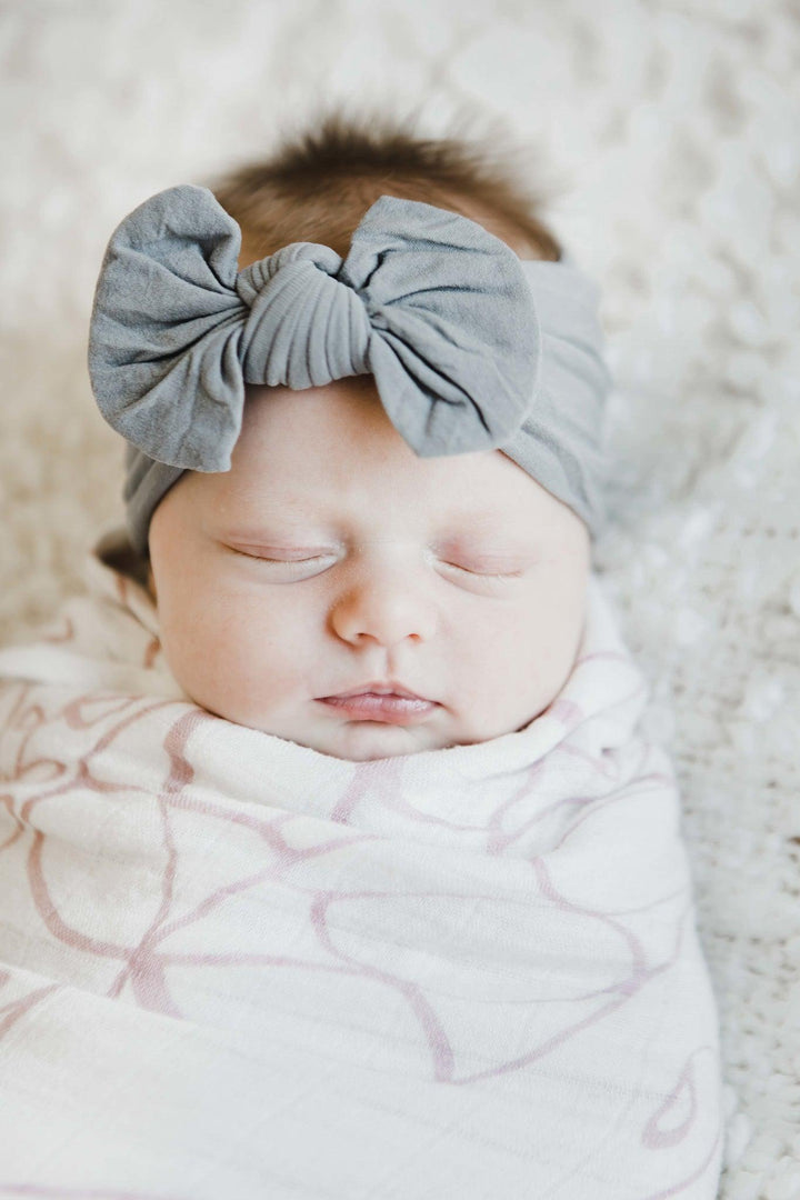 SALE Gray Nylon Bow Headwrap-Mila & Rose ®