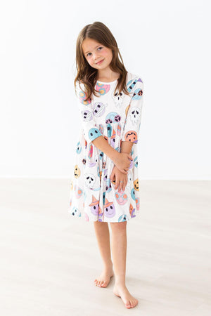 SALE Monster Mash 3/4 Sleeve Pocket Twirl Dress-Mila & Rose ®