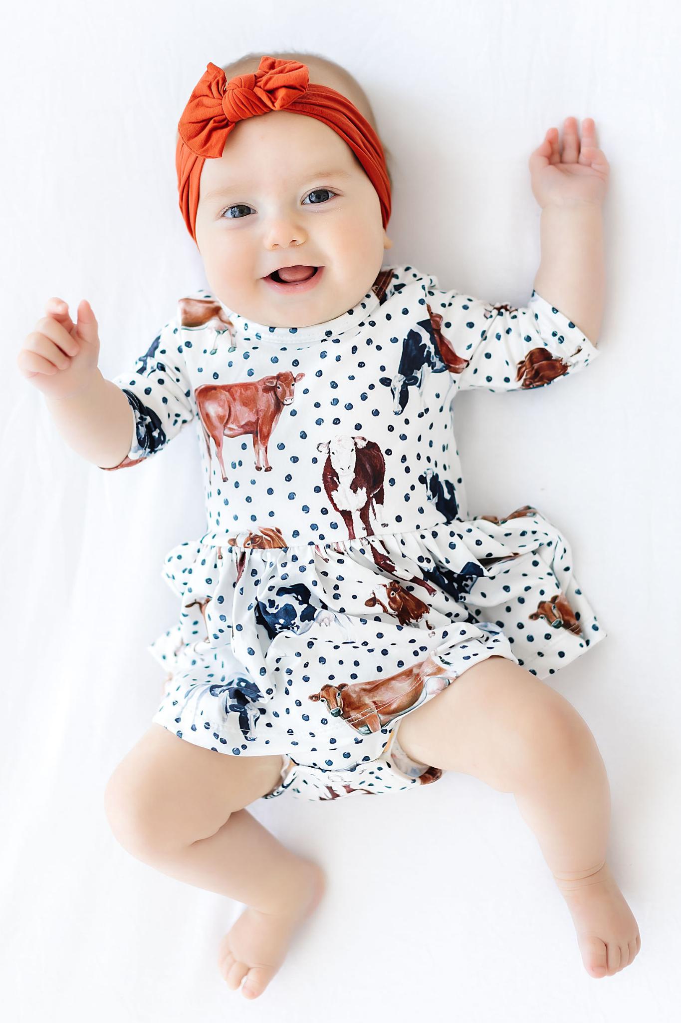 SALE Moo Meadows 3/4 Sleeve Twirl Bodysuit-Mila & Rose ®