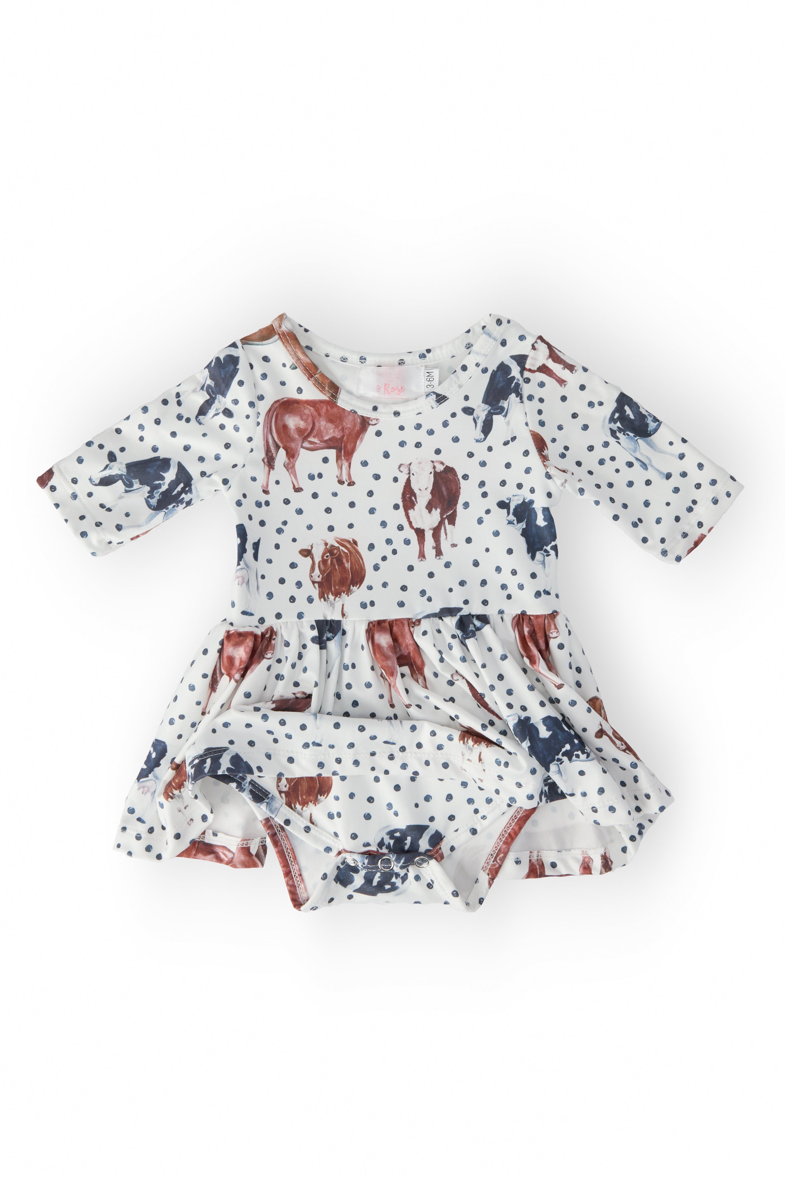SALE Moo Meadows 3/4 Sleeve Twirl Bodysuit-Mila & Rose ®