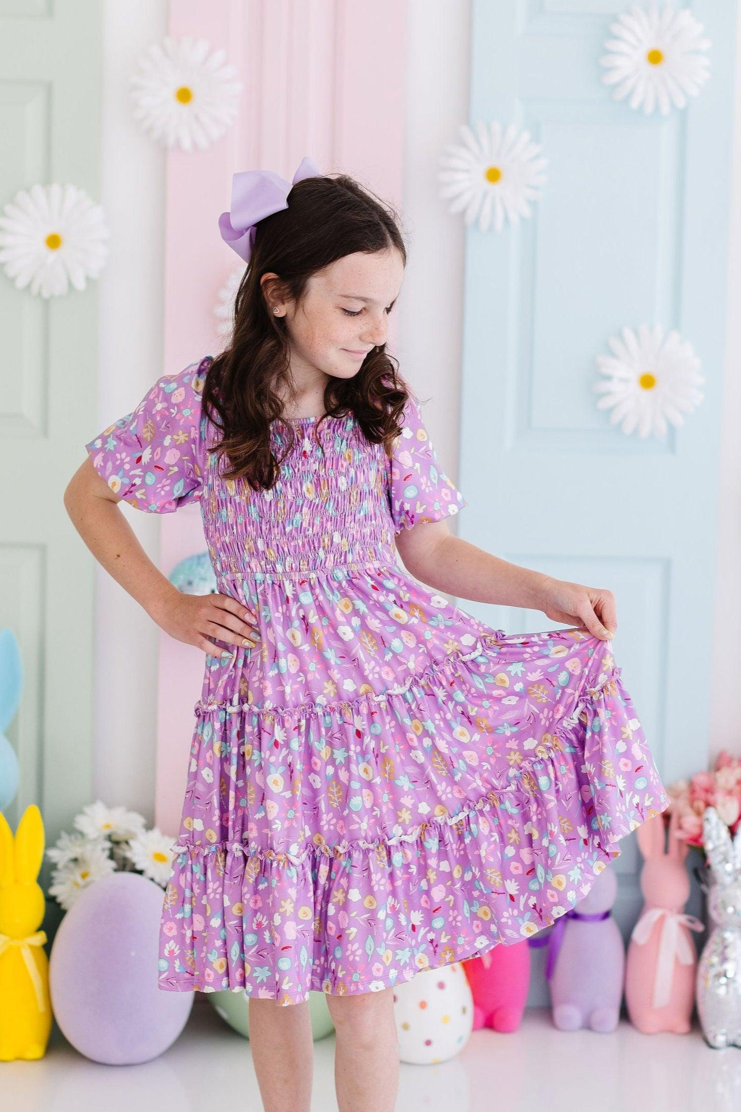 SALE Playful Posy Smocked Ruffle Dress | Mila & Rose