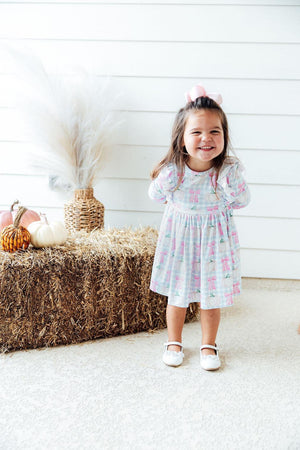 SALE Pumpkin Picnic 3/4 Sleeve Ruffle Twirl Dress-Mila & Rose ®