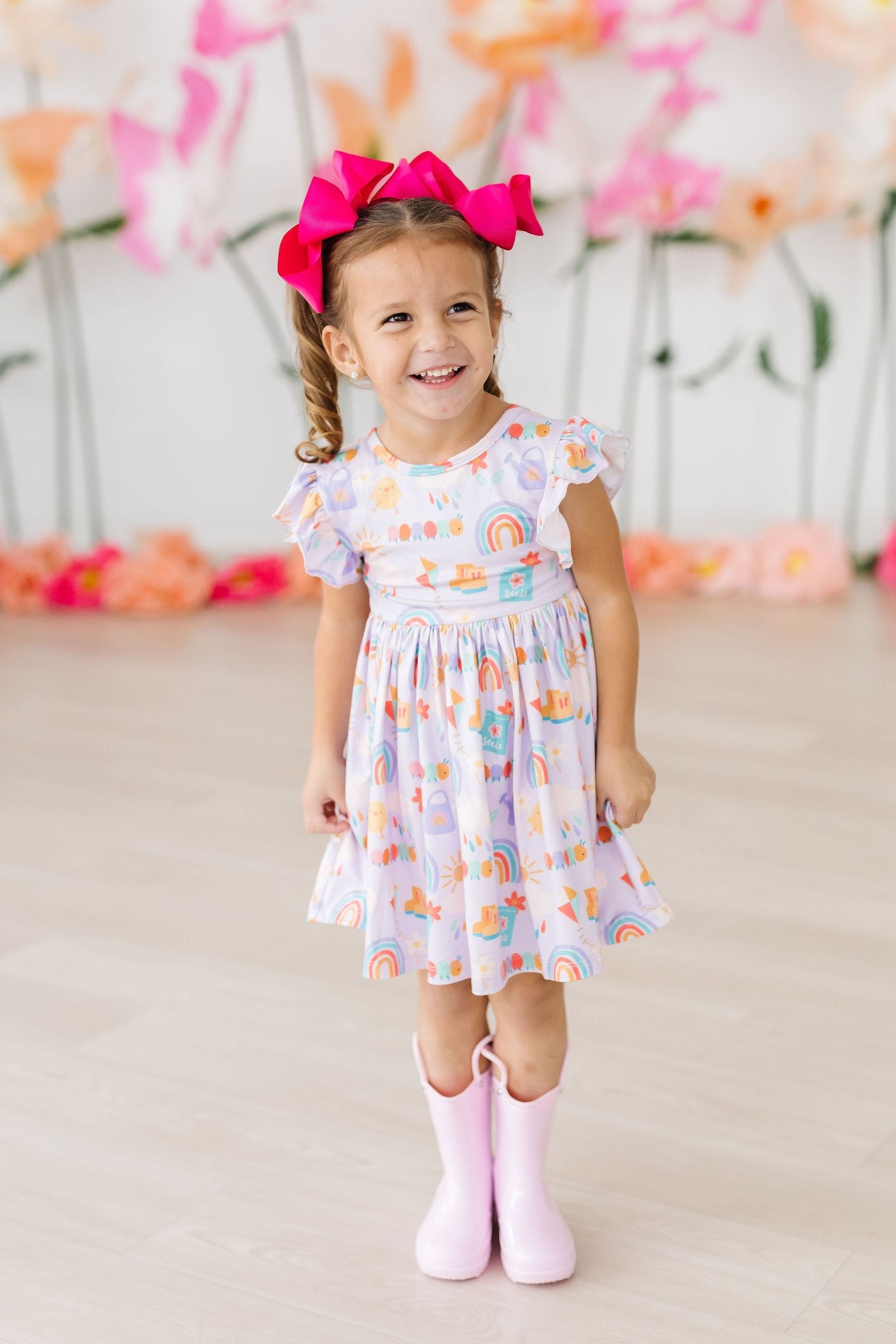 SALE Rainy Day Flutter Sleeve Twirl Dress-Mila & Rose ®