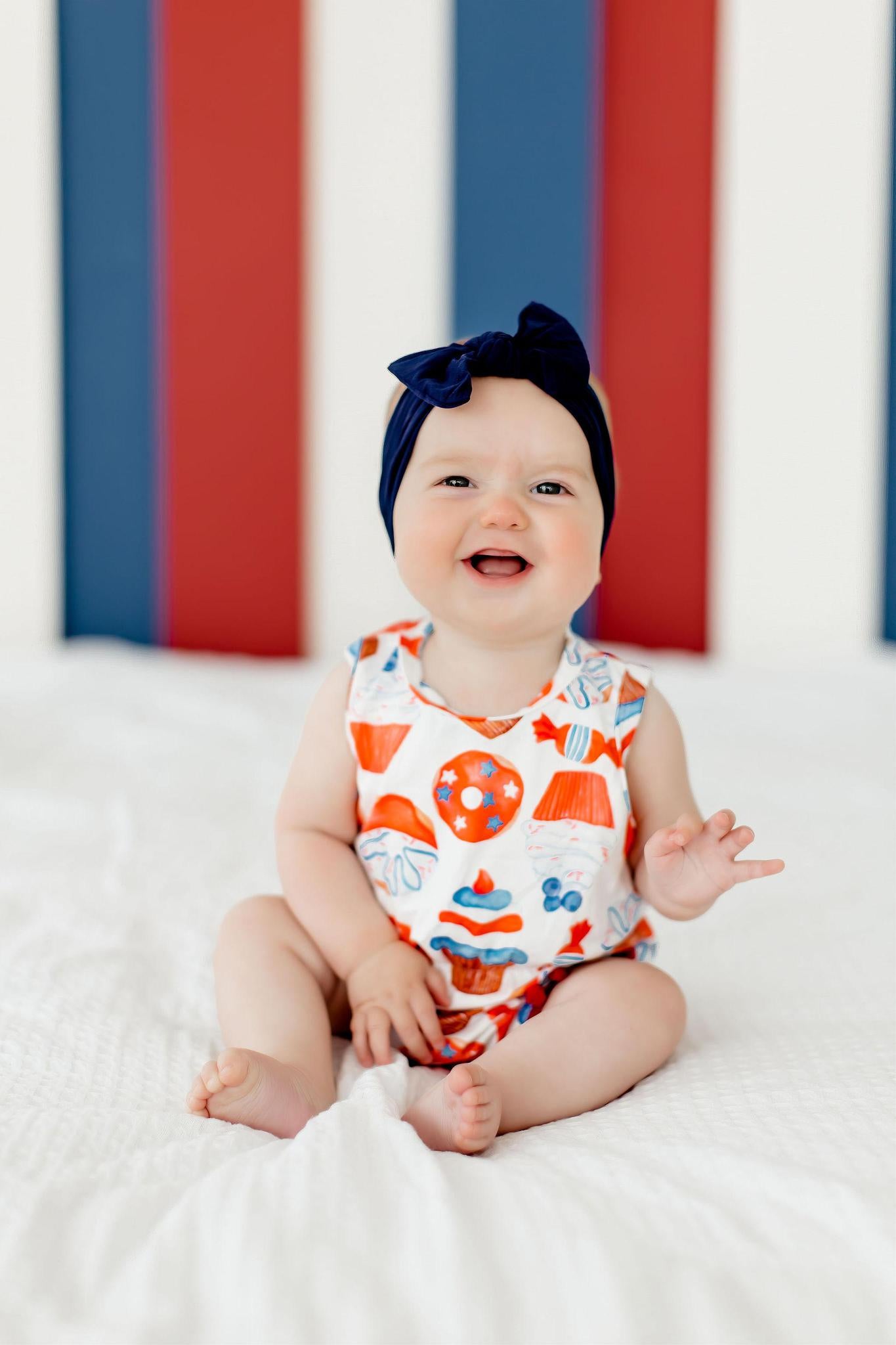 SALE Red, White & Sweet Pom Pom Romper-Mila & Rose ®