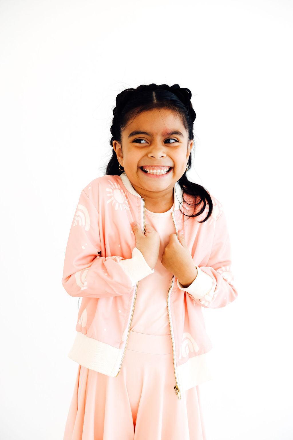 SALE Soft Pink Suns Satin Jacket-Mila & Rose ®