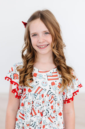 SALE Star Spangled Cutie Pom Pom Dress-Mila & Rose ®