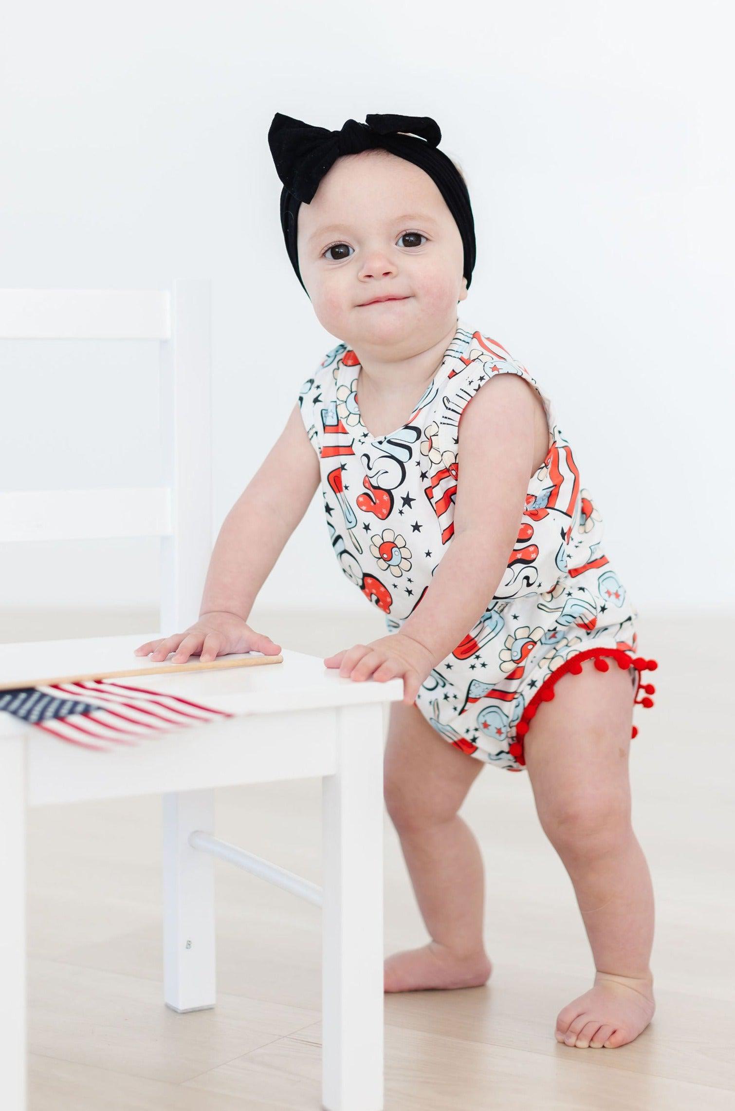 SALE Star Spangled Cutie Pom Pom Romper-Mila & Rose ®