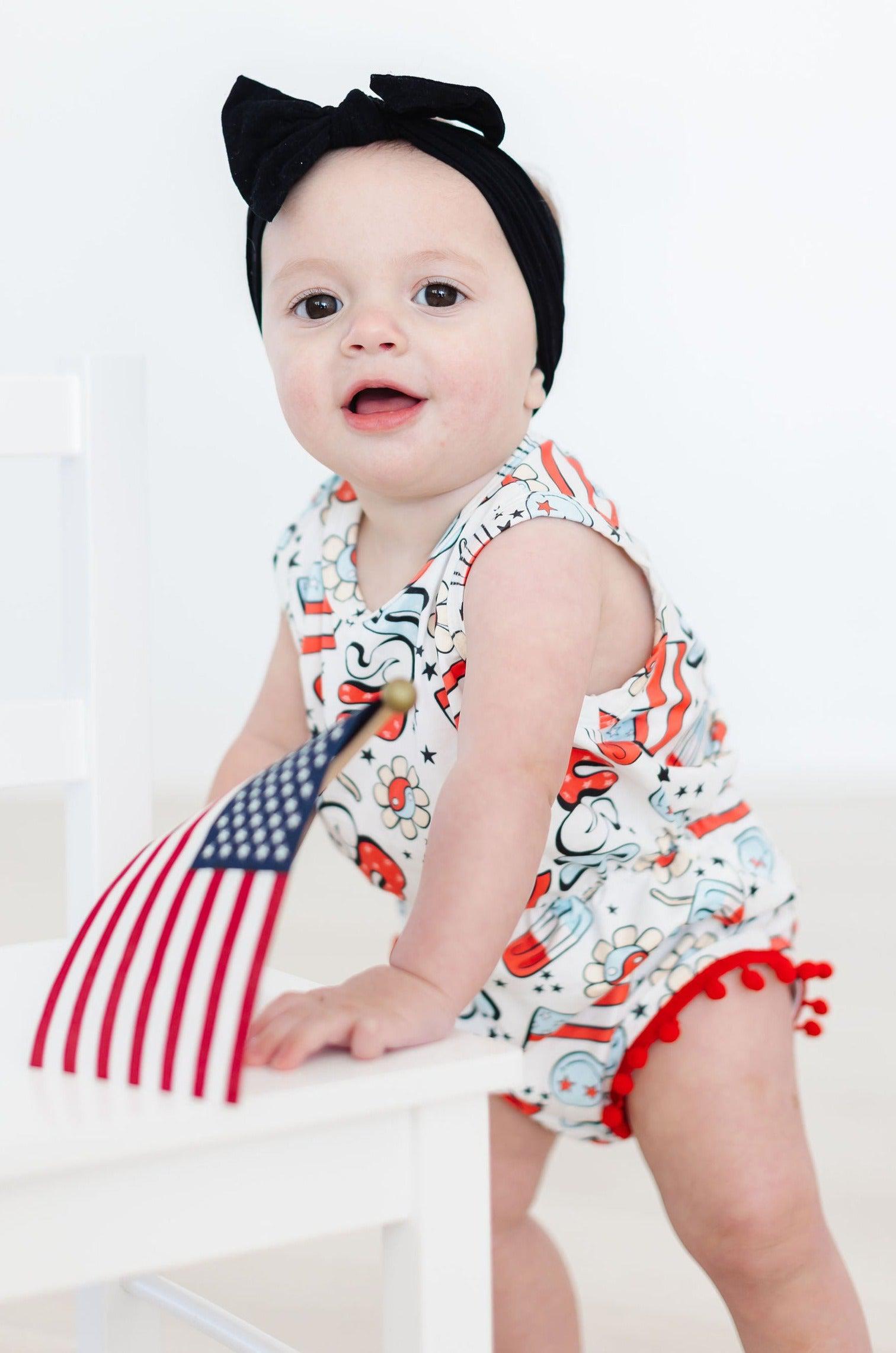 SALE Star Spangled Cutie Pom Pom Romper-Mila & Rose ®