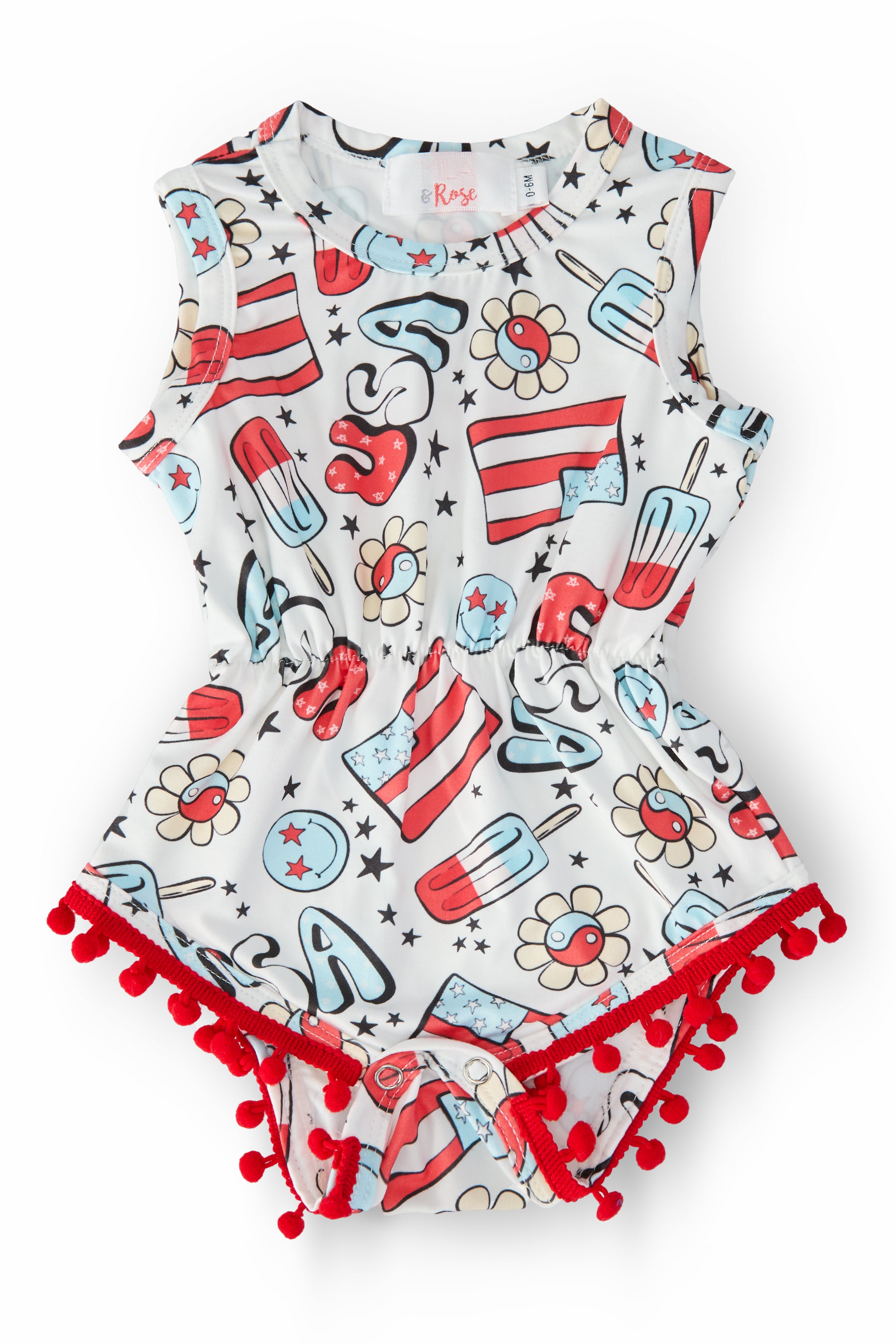 SALE Star Spangled Cutie Pom Pom Romper-Mila & Rose ®