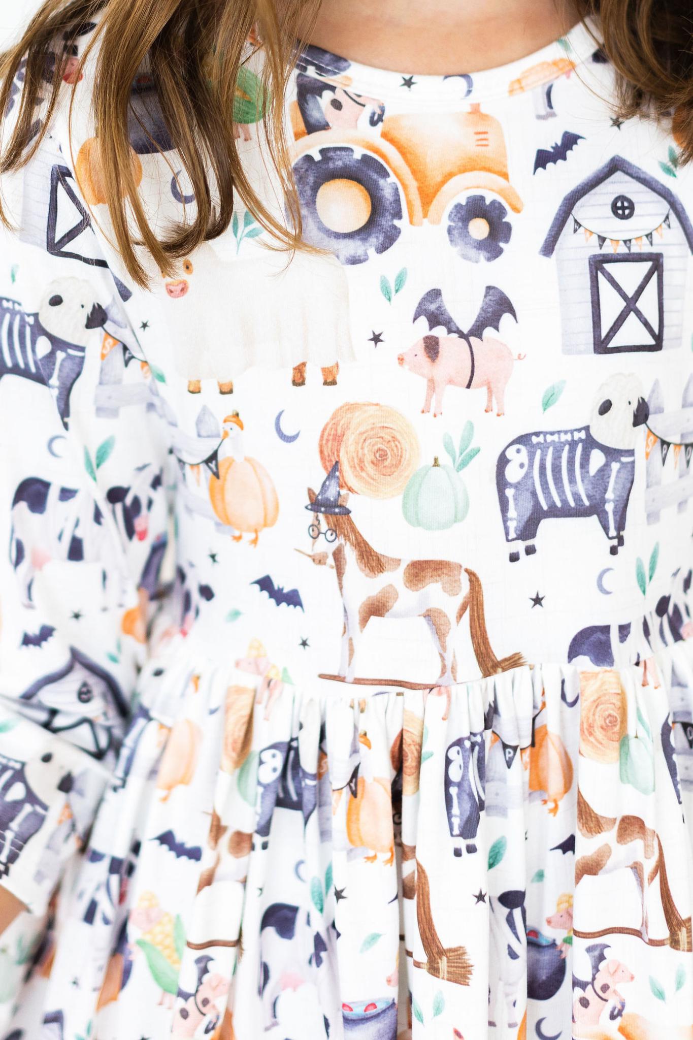 SALE Stay Spooky 3/4 Sleeve Pocket Twirl Dress-Mila & Rose ®