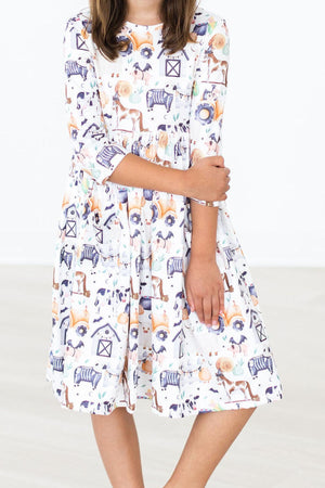 SALE Stay Spooky 3/4 Sleeve Pocket Twirl Dress-Mila & Rose ®