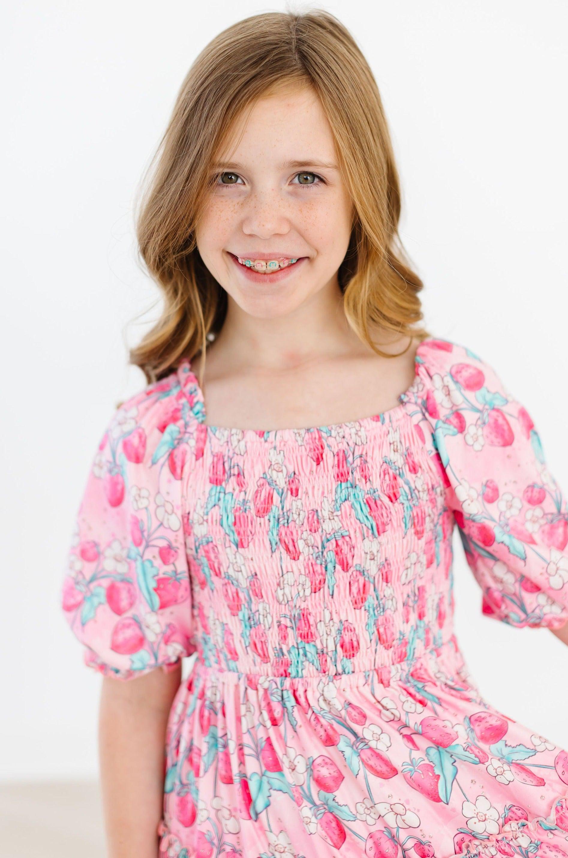 SALE Strawberry Shortcake Smocked Ruffle Dress-Mila & Rose ®