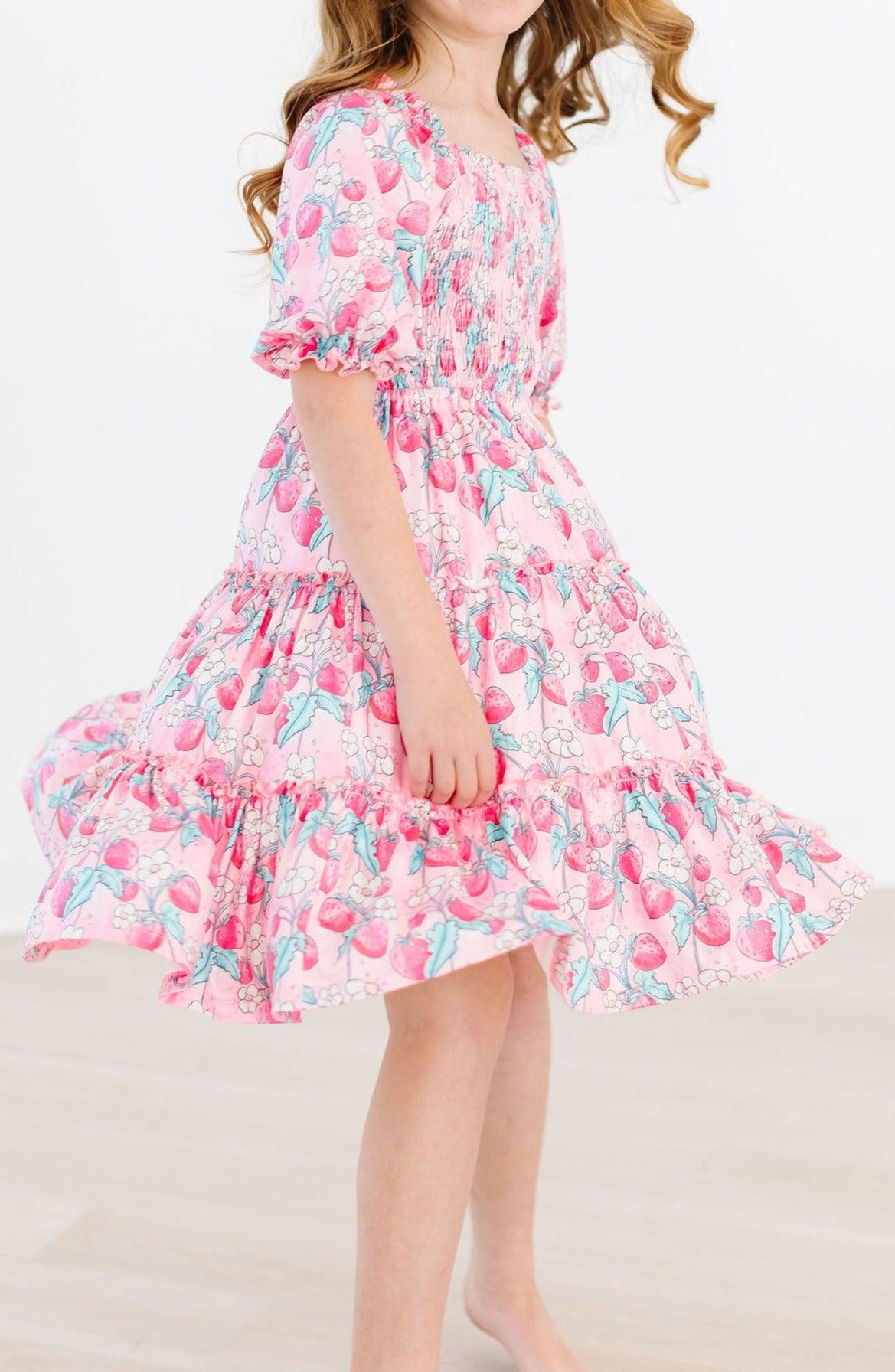SALE Strawberry Shortcake Smocked Ruffle Dress-Mila & Rose ®