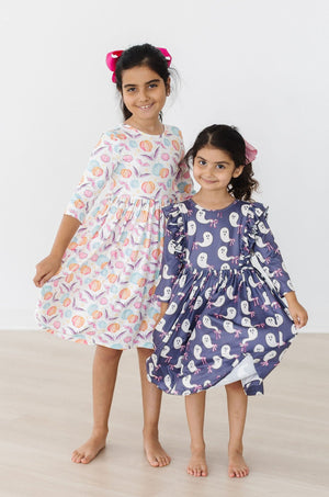 SALE Tied with a Boo 3/4 Ruffle Twirl Dress-Mila & Rose ®