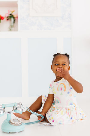 SALE Watercolor Rainbows S/S Twirl Bodysuit-Mila & Rose ®