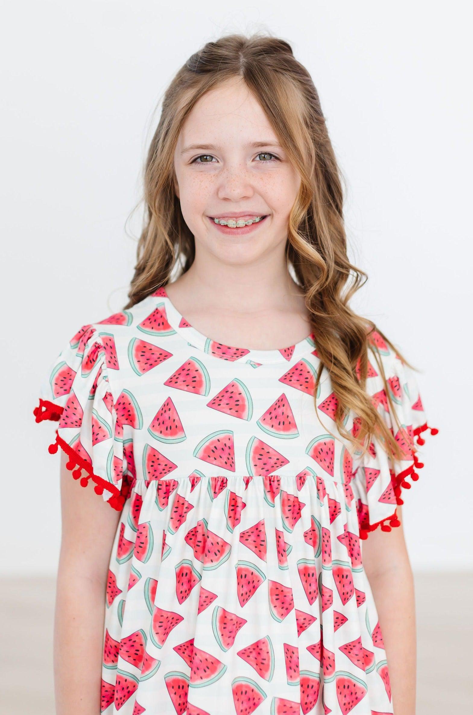 SALE Watermelon Pom Pom Dress-Mila & Rose ®