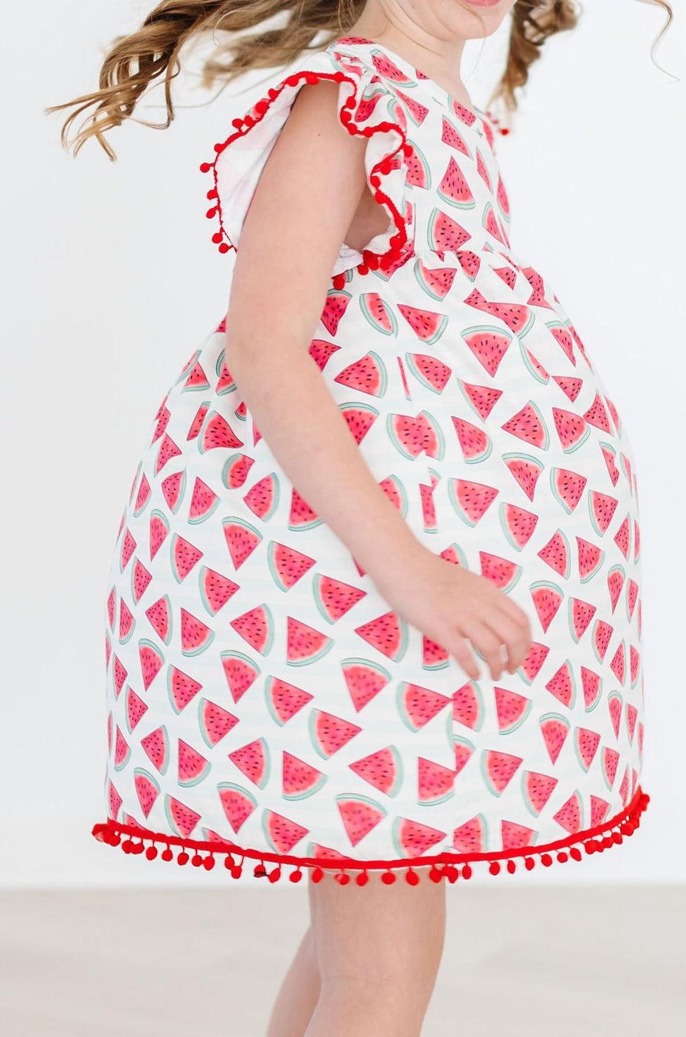 SALE Watermelon Pom Pom Dress-Mila & Rose ®