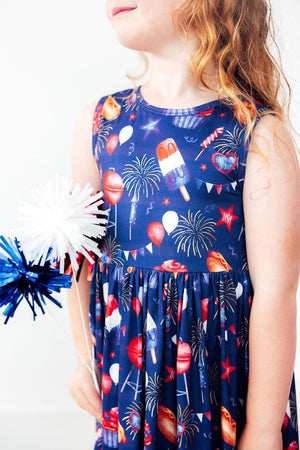 Girls' You Look Like The 4Th Of July Tank Twirl Dress Size: 2T Toddler By Mila & Rose Girls' You Look Like The 4Th Of July Tank Twirl Dress Size: 2T Toddler By Mila & Rose