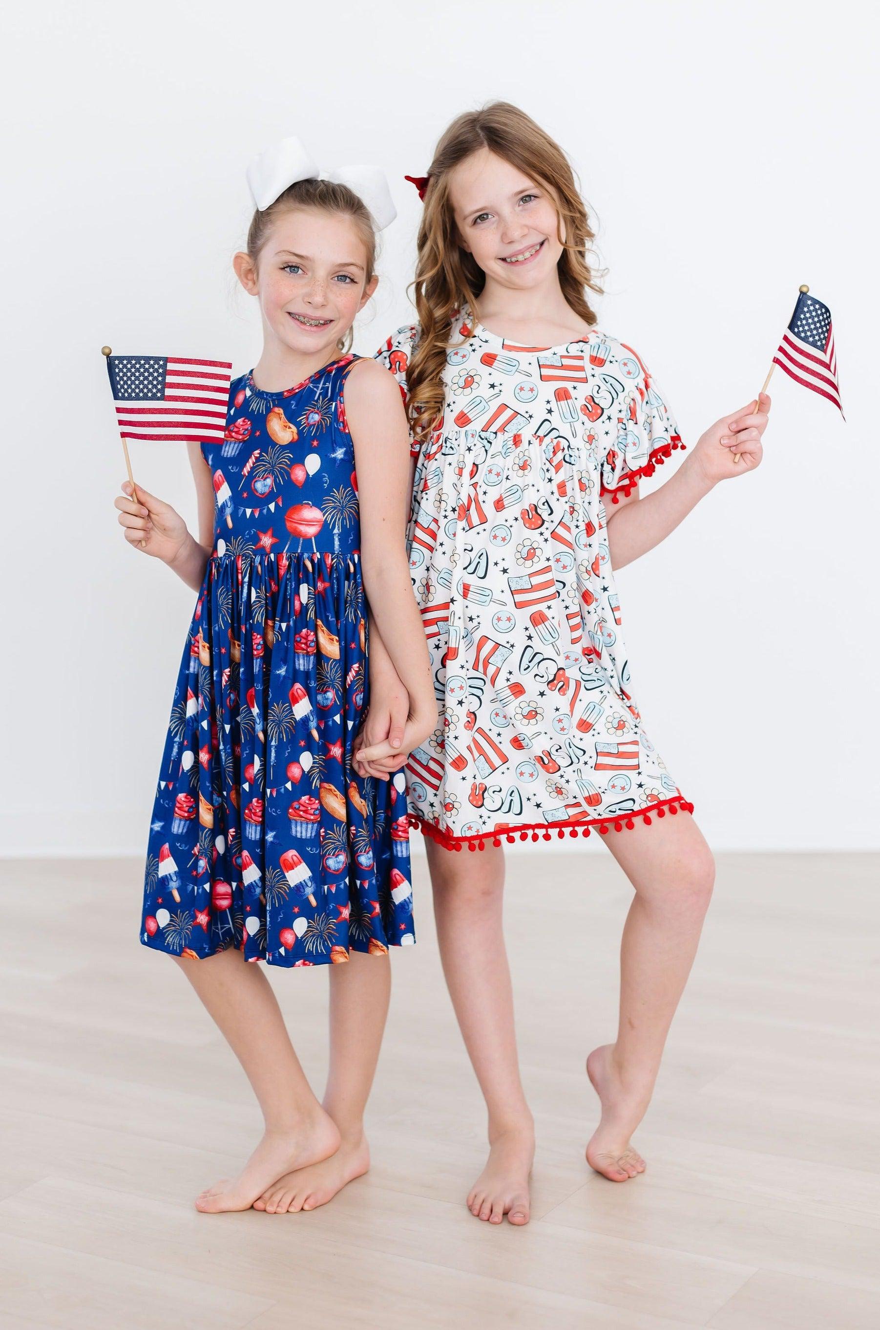 Girls' You Look Like The 4Th Of July Tank Twirl Dress Size: 2T Toddler By Mila & Rose Girls' You Look Like The 4Th Of July Tank Twirl Dress Size: 2T Toddler By Mila & Rose