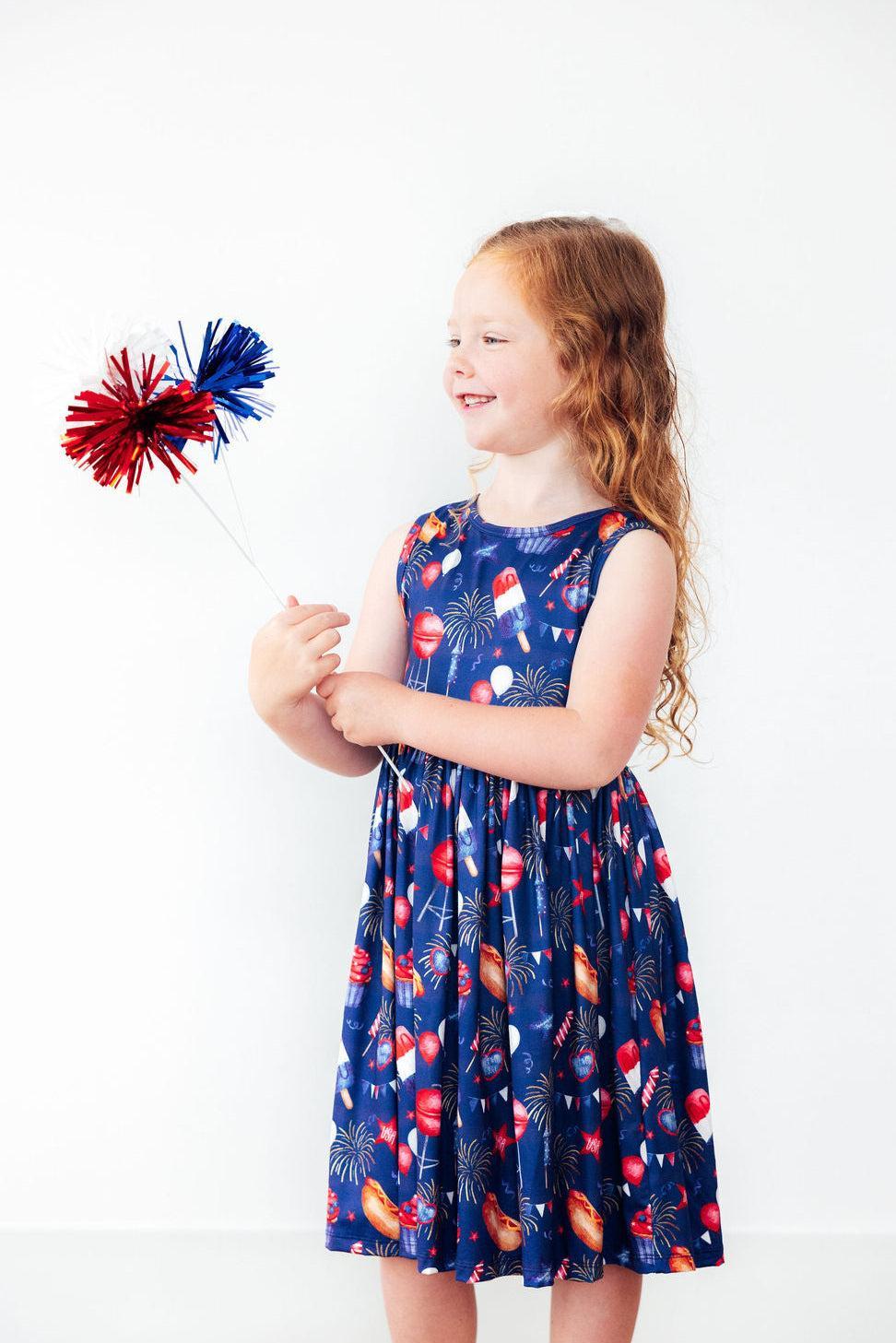 Girls' You Look Like The 4Th Of July Tank Twirl Dress Size: 2T Toddler By Mila & Rose Girls' You Look Like The 4Th Of July Tank Twirl Dress Size: 2T Toddler By Mila & Rose