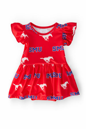 SMU Red Mustang Flutter Twirl Bodysuit-Mila & Rose ®