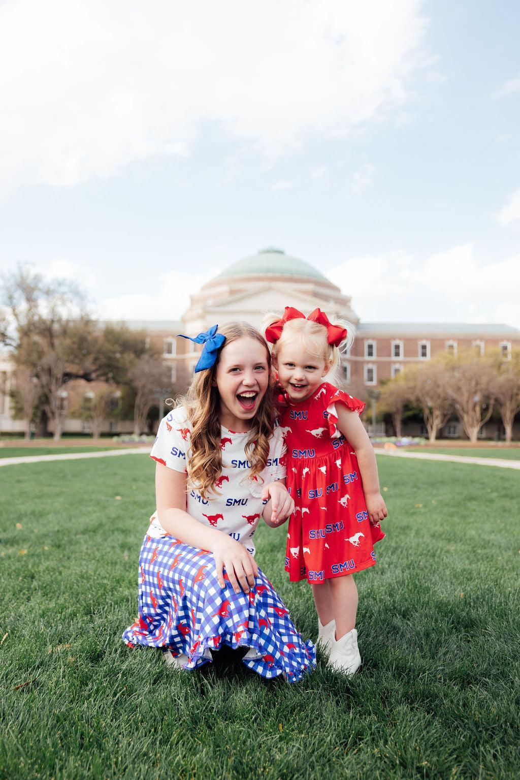 SMU Red Mustang Flutter Twirl Dress-Mila & Rose ®