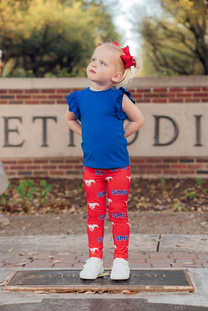 SMU Red Mustang Leggings-Mila & Rose ®