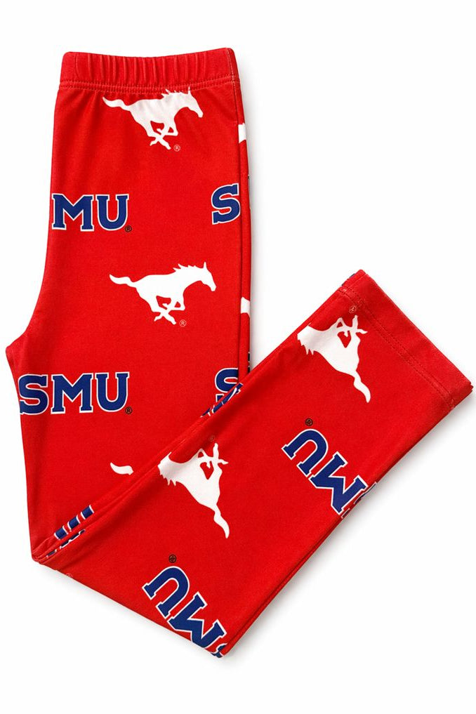 SMU Red Mustang Leggings-Mila & Rose ®