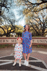 SALE SMU White Mustang 3/4 Sleeve Pocket Twirl Dress-Mila & Rose ®
