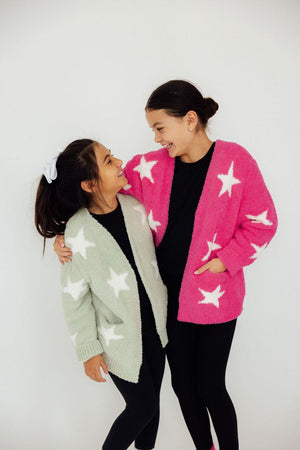 Sage/Coconut Star Cozy Cardigan-Mila & Rose ®