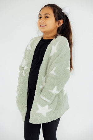 Sage/Coconut Star Cozy Cardigan-Mila & Rose ®