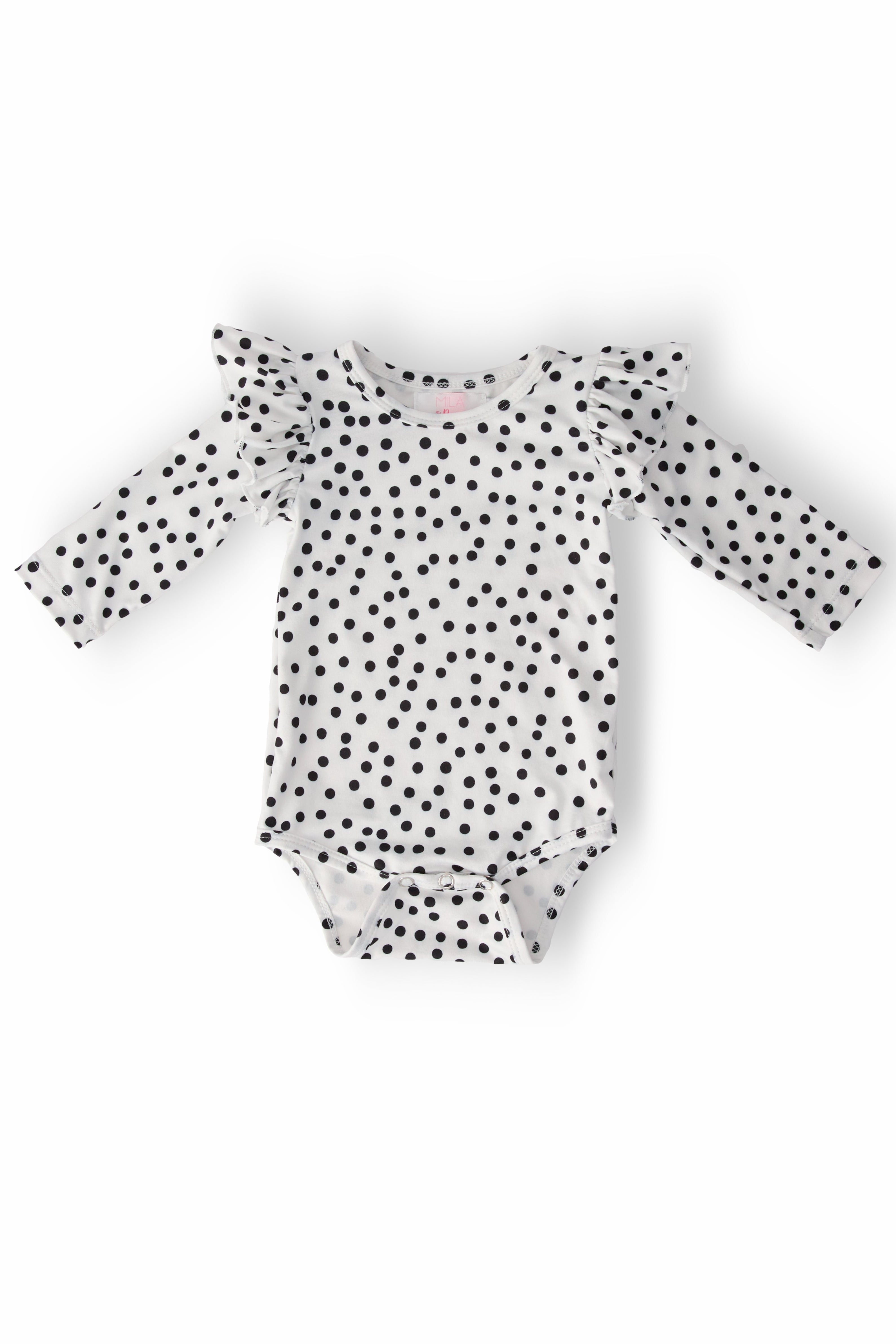 Scattered Dot L/S Flutter Bodysuit-Mila & Rose ®